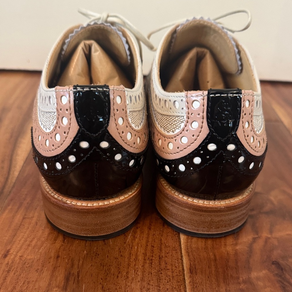 Angela Scott Women's Oxfords- Black, Pink, and Cream - Picture 4 of 8